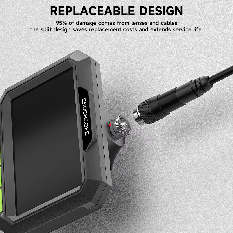 ZEMICAM Industrielle Handheld-Endoskopkamera mit 4,3-Zoll-IPS-Bildschirm und abnehmbarem Design, IP67 wasserdichte Inspektionskamera in Schwarz - Bild 2