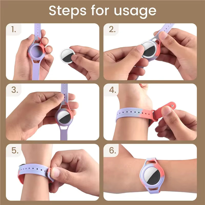 Kinder-Silikonhülle für Apple AirTags als Armband in Multicolour - Bild 2