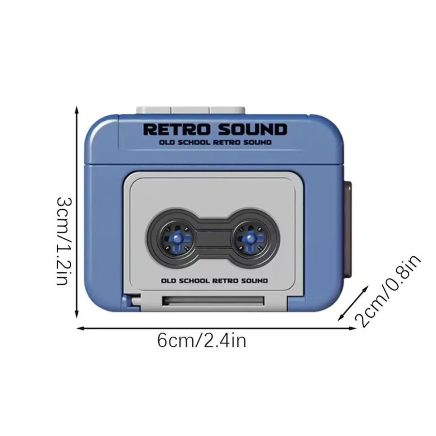 Mini Retro Kassettenbandgerät Schlüsselanhänger, Sprachaufzeichnung, Soundeffekt - Bild 2