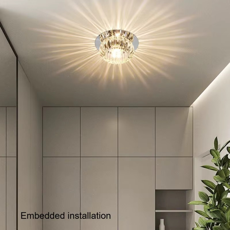 Moderne LED-Deckenleuchte Lava Ball aus Glas und Kristall in Transparent mit Chrom-Finish für Wohnzimmer und Flur - Bild 2