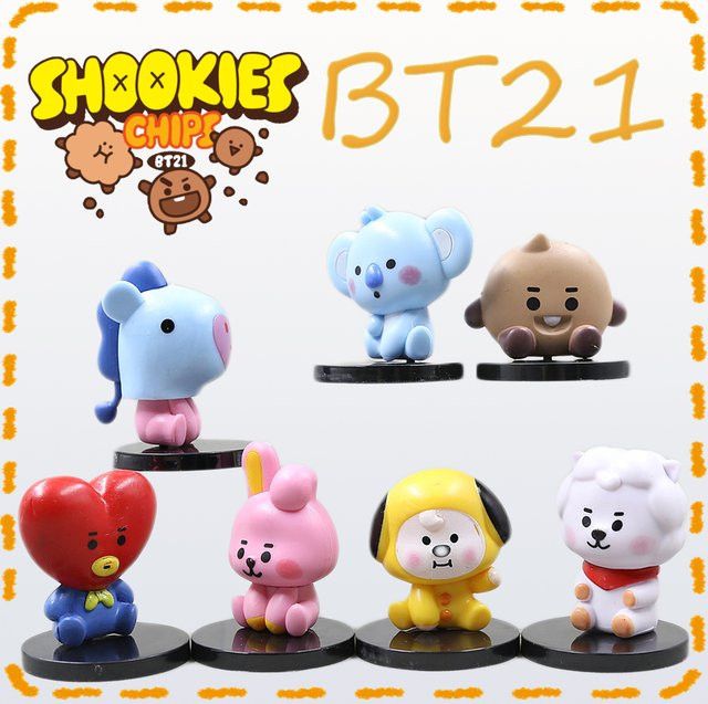 BT21 Minifiguren Set mit 7 Stück in Multicolor, Korea Kpop Motiv, Höhe: 6 cm - Bild 1