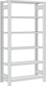 Regalwerk BERT Großfachregal Grundfeld in Grau, H x B x T: 250 x 87,5 x 60 cm - Bild 1
