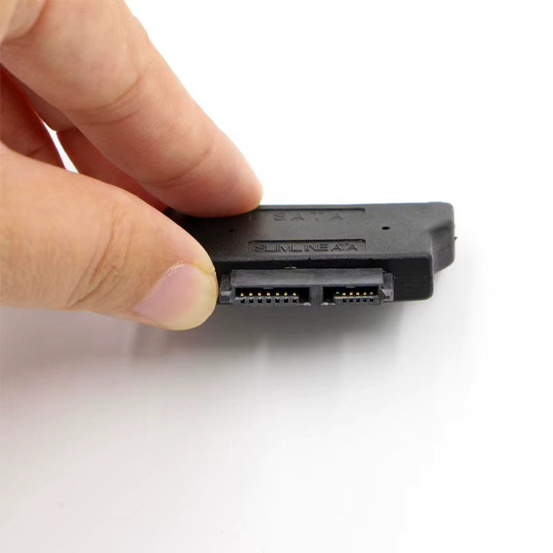 OULLX Slimline SATA 13Pin Buchse auf SATA 22Pin Stecker Konverter, Seriell ATA 7+15 auf Slim 7+6 Pin Adapter, Schwarz - Bild 2