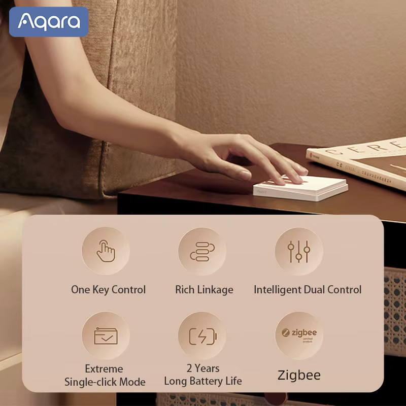 Aqara Smart E1 Wand Schalter ZigBee 3.0 Drahtlose Licht Taste in Weiß ohne Neutralleiter für Apple HomeKit und Xiaomi Mi Home - Bild 2