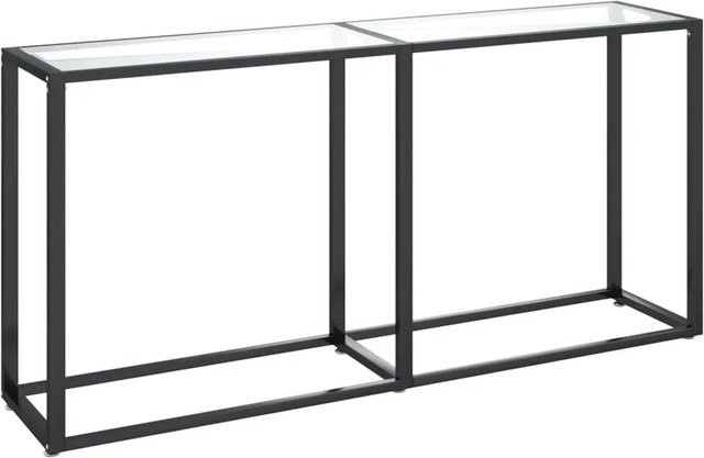 vidaXL Konsolentisch aus Hartglas und Metall in Transparent und Schwarz, B/T/H: 160 x 35 x 75,5 cm - Bild 1