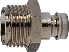 Riegler Temperier-Einstecknippel DN 9 aus Messing mit Außengewinde G 1/8, Farbe Silber - Bild 1