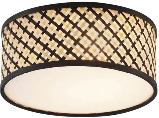 QAZQA Tremmo Orientalische Rattan Deckenleuchte in Schwarz, Durchmesser: 30 cm - Bild 1