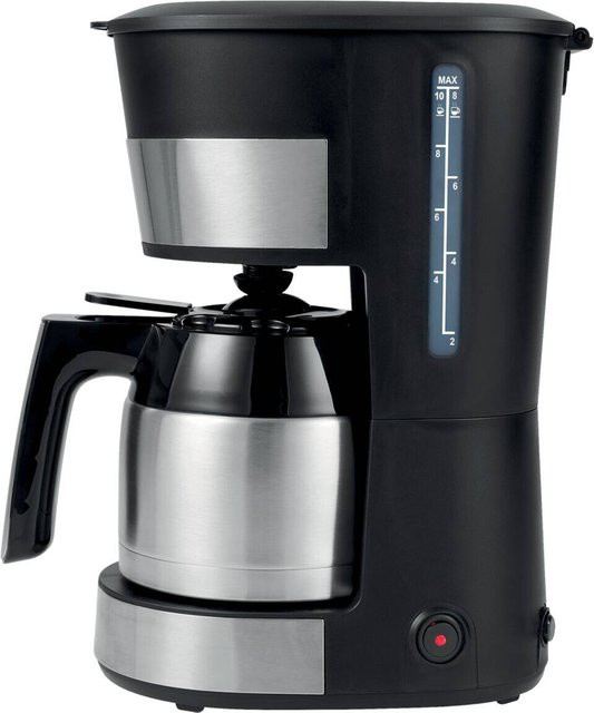 Emerio Kaffeeautomat in Schwarz und Silber aus Edelstahl und Kunststoff, B/H/L: 20 x 34 x 25 cm - Bild 1
