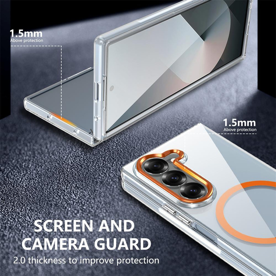 Transparente magnetische PC-Handyhülle für Samsung Galaxy Z Fold (kompatibel mit Z Fold 3, 4, 5, 6, 7 5G) mit MagSafe für kabelloses Laden - Bild 5