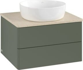 V&B Waschtischunterschrank Antao mit Beleuchtung in Grau Grün, B/T/H: 60 x 36 x 50 cm - Bild 1
