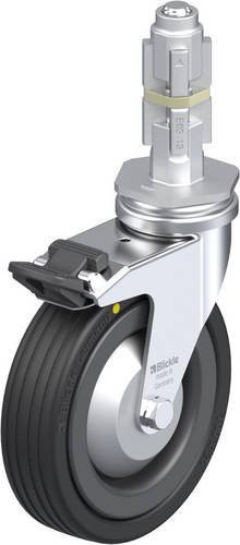 Blickle Lenkrolle LRA-VPA 100K-FI-EL-FA-E03 mit Feststeller in Schwarz und Silber, Rad-Durchmesser: 100 mm, Tragfähigkeit: 70 kg - Bild 1
