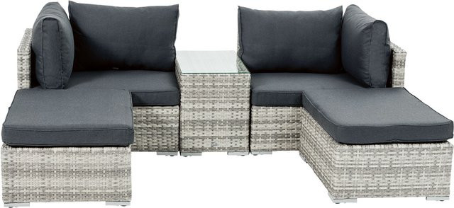 LIVARNO HOME Multifunktions-Loungegruppe aus Polyrattan, 5-teilig, grau - Bild 1