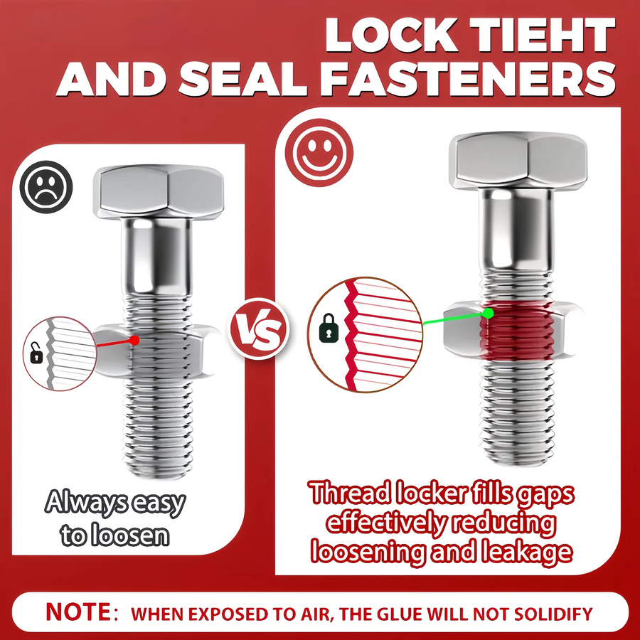 LOOLIFL Schraubensicherungskleber Rot 10 ml Schnell härtender anaerober Gewindesicherungslack zur Korrosionsbeständigkeit und Anti-Loslösung - Bild 5