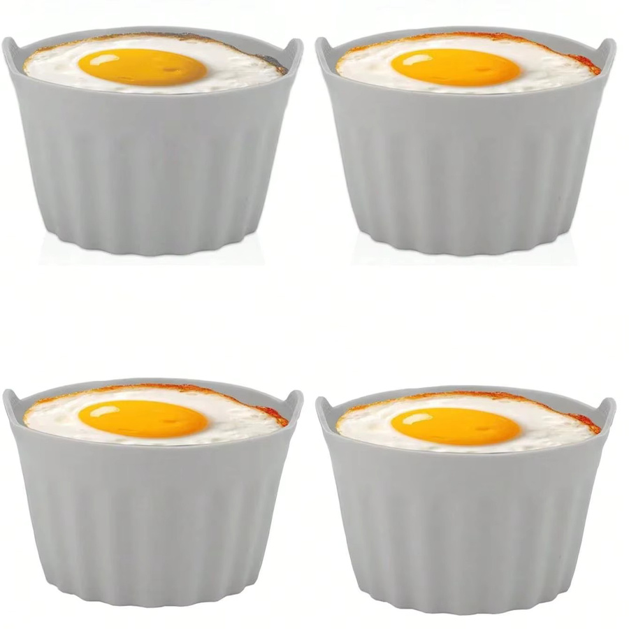 YOCITY Silikon Ramekins und Muffin-Backformen für die Heißluftfritteuse, Grau, Antihaftbeschichtet, Rund - Bild 7