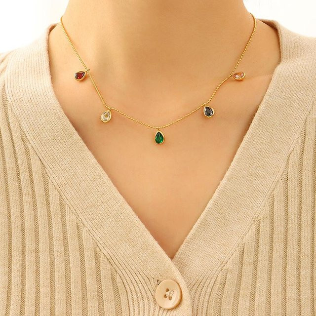 Lucky Star Jewelry Halskette, Edelstahl, Bunt, Zirkonia, Damen - Bild 1