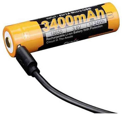 Fenix Light FEARB3400U Ersatz-Akku Li-Ion Pack in Orange mit Micro-USB Anschluss - Bild 1