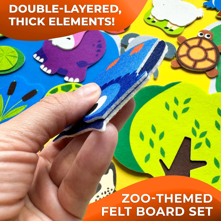 LOLOTREE Filzgeschichte Zoo, beschäftigtes Brett-Set, Tiere, Filz - Bild 5