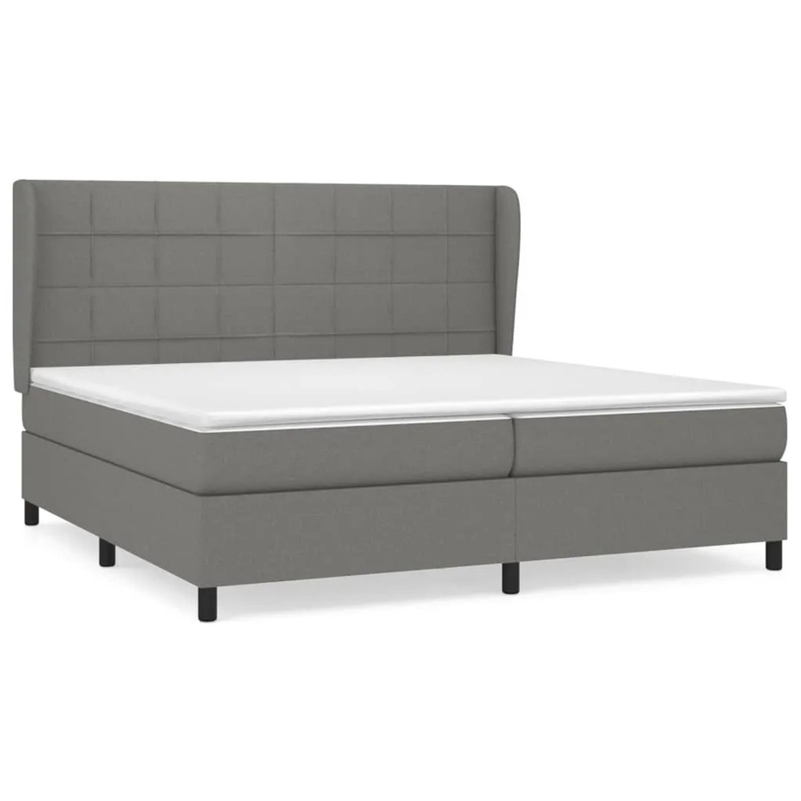 vidaXL Boxspringbett mit Matratze Hybrid-Design in Dunkelgrau, B/T/H: 200 x 200 x 128 cm - Bild 2