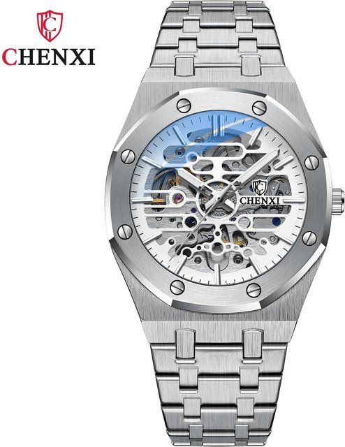 CHENXI Armbanduhr, Automatik, Edelstahl, Silber, Herren, 42 mm - Bild 1