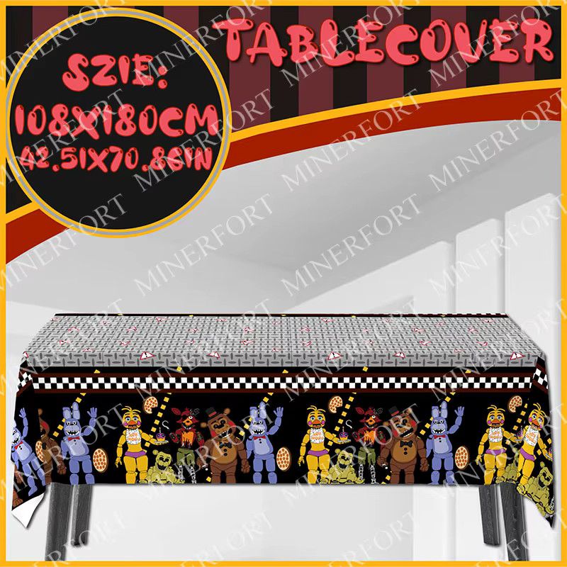 Five Nights at Freddy's Tischdecke im Cartoon-Design, Multicolor Party-Dekoration - Bild 5
