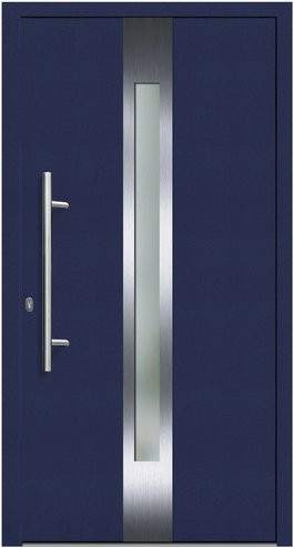 KNOCK Flügelüberdeckende Kunststoff-Haustür Terra mit Glaseinsatz in Stahlblau, modern - Bild 1