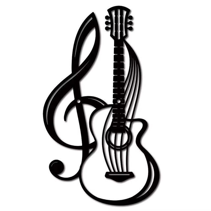 HELLOYOUNG Metall Wanddekoration mit Musiknoten und Violine in Schwarz - Bild 3