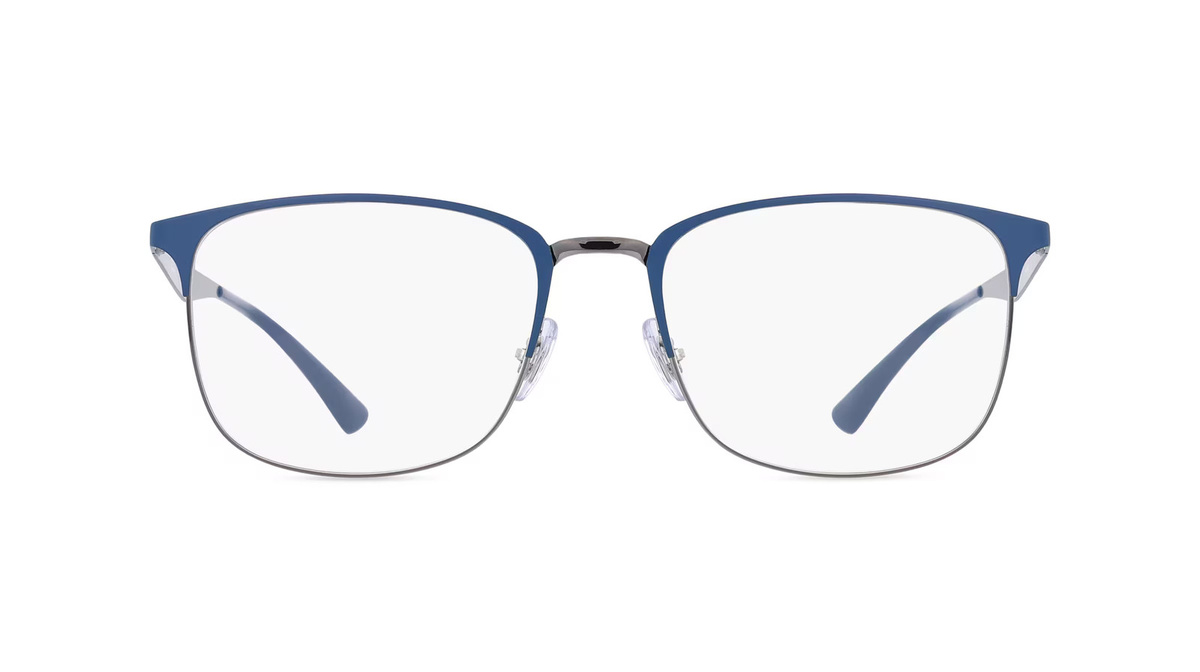 Ray-Ban RX6421 Korrektionsbrille, Halbrand, Quadratisch, Metall, Unisex, blau - Bild 1