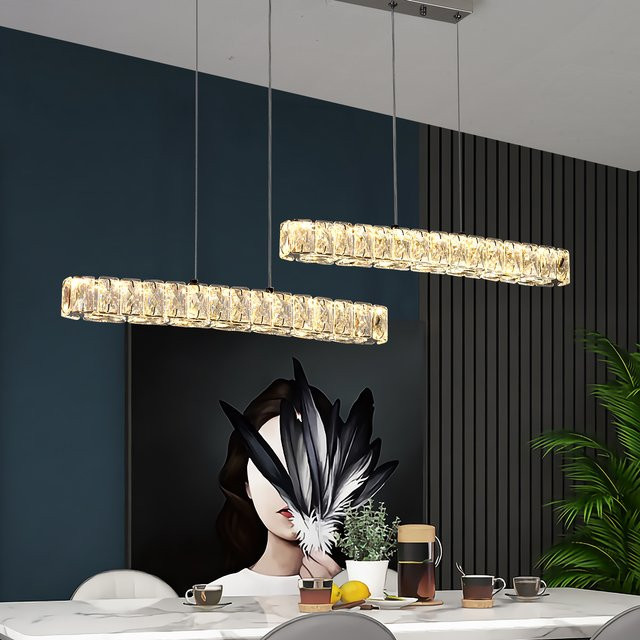 VETRULUS Moderner LED Kristall Kronleuchter in Transparent für Wohnzimmer und Küche - Bild 1