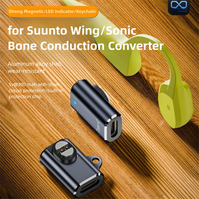Suunto Typ C Magnetisches Ladegerät für Wing und Sonic Knochenleitungskopfhörer mit USB-C Adapter - Bild 1