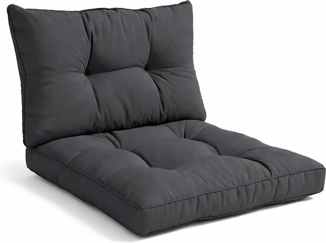 Beautissu Lounge Kissen Set Outdoor XLuna Graphitgrau, 2er Set, B/T/H: 40 x 40 cm und 50 x 40 cm - Bild 1