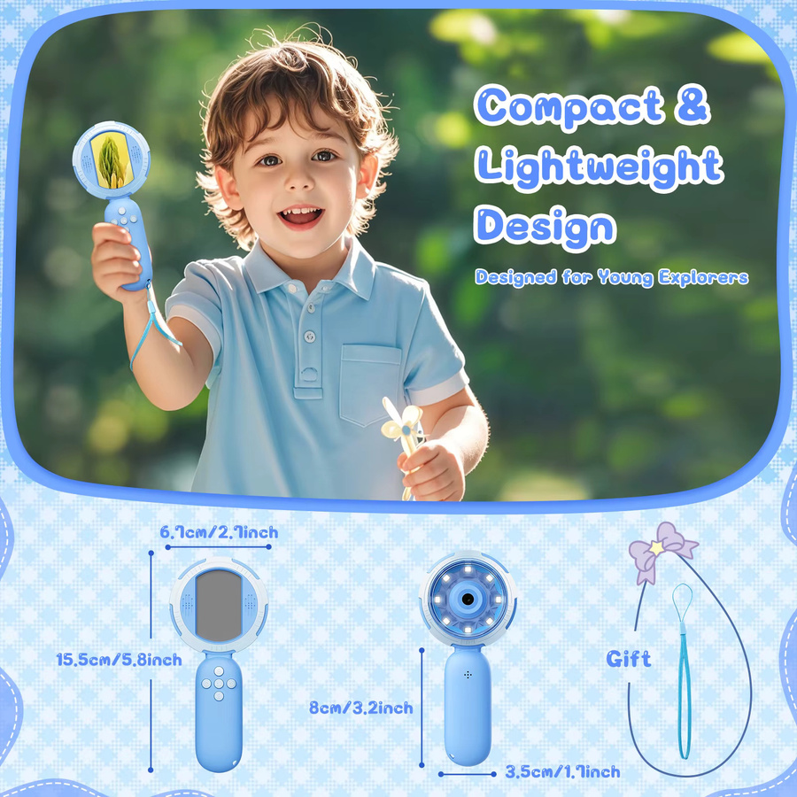 Hayve Kindermikroskop, digitales Handmikroskop, 100-fache Vergrößerung, mit LED-Licht - Bild 5