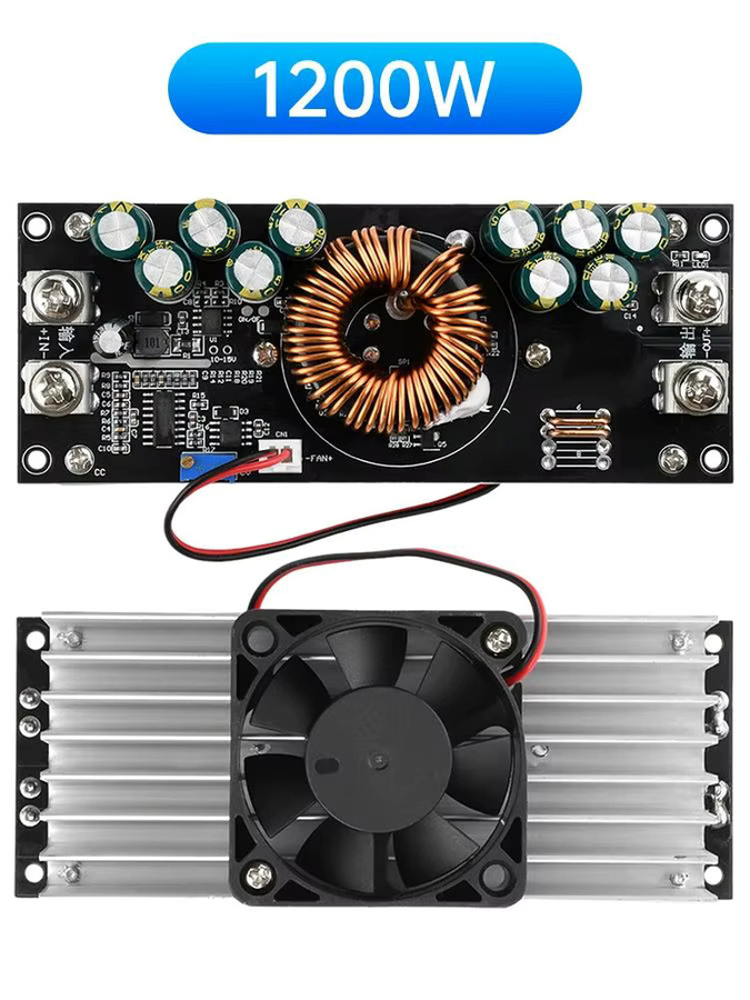 Einstellbares DC-DC Buck Converter Modul zur Konstantspannung, Hochleistungs-Abwärtswandler von 15 V-90 V auf 2,5 V-72 V, Schwarz - Bild 5