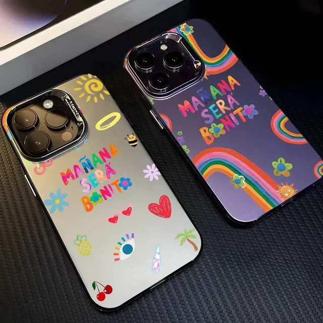 Karol G Mañana Será Bonito Handyhülle im Aurora Laser Design für iPhone 11 bis iPhone 16 Pro Max, stoßfest, Multicolour - Bild 1