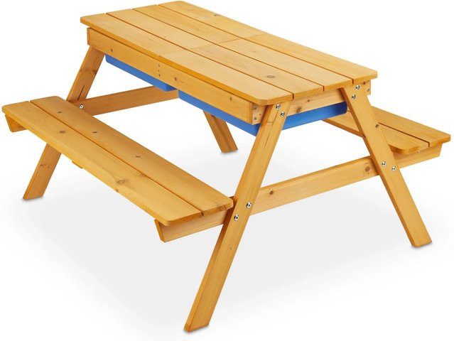 Relaxdays Kindersitzgruppe aus Kiefernholz in Natur mit 2 Wannen, B/T/H: 90 x 49 x 85 cm - Bild 1