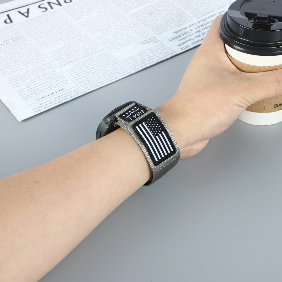 Uhrenarmband Nylon, Schwarz, Unisex, für Samsung Galaxy Watch Ultra 47mm - Bild 5