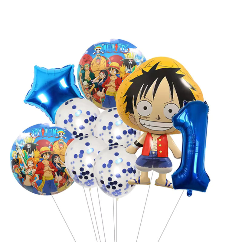 Bandai One Piece Folienballons mit Luffy Zoro und Nami Figuren für Kinder Geburtstagsparty Deko in Mehrfarbig - Bild 2