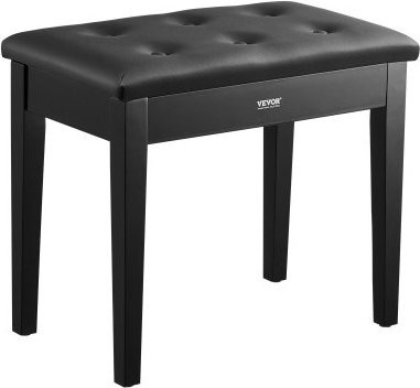 VEVOR Klavierhocker mit gepolstertem Sitz und Ablagefach in Schwarz, B/T/H: 56,0 x 35,0 x 48,5 cm - Bild 1