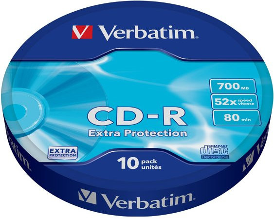 Verbatim CD-R 700MB 52X Extra Protection CD-Rohlinge 10er-Pack Blau - Bild 1