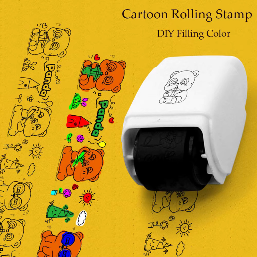 Cartoon Rollstempel mit Selbsttinte für Scrapbooking und Bastelarbeiten für Kinder und Kindergarten - Bild 3
