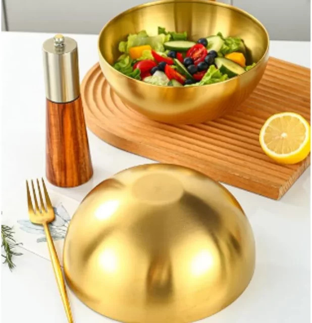 Obstsalatschüssel aus Edelstahl 304 von JUSTINLAU in Gold im koreanischen Stil - Bild 1