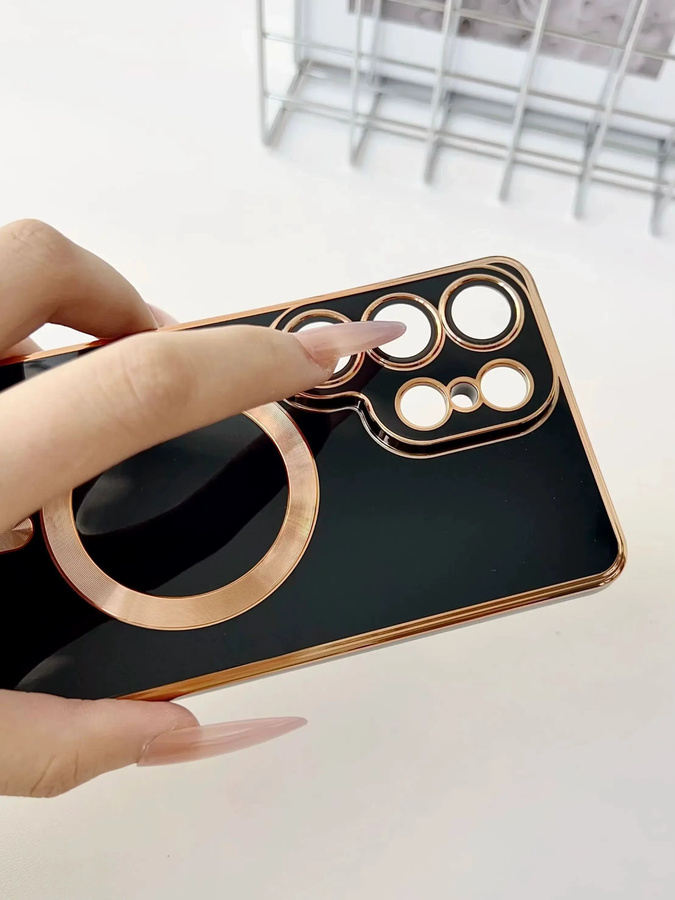 ZEAMAR Magnetische kabellose Ladehülle mit MagSafe-Kameraschutzabdeckung für Samsung S26 S25 S24 S23 S22 Plus Ultra in Pink - Bild 2