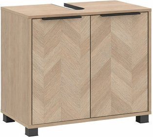 Schildmeyer Waschbeckenunterschrank Piazza in Eiche hell-braun mit Fischgräten Dekor, B/H/T: 65 x 53,6 x 33 cm - Bild 1