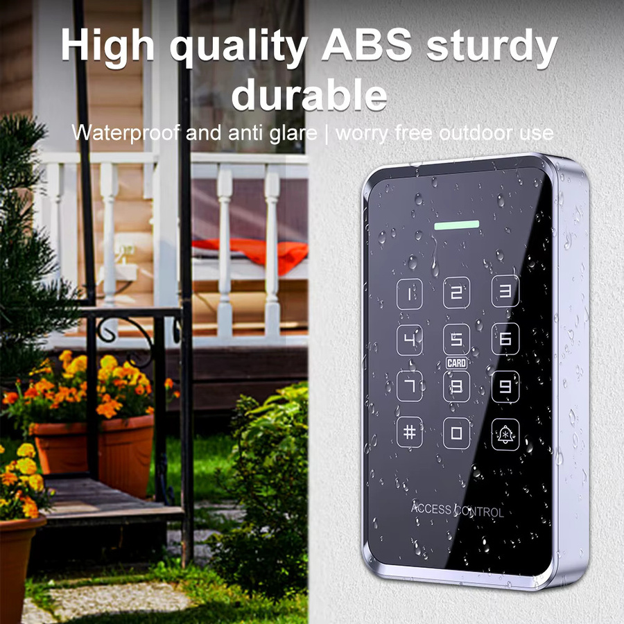 LUCKING DOOR RFID NFC Zugangskontroll-Tastatur in Schwarz mit Dual-Frequenz 125Khz und 13,56Mhz, Wasserdicht, Touchscreen und Hintergrundbeleuchtung für bis zu 1000 Benutzer - Bild 4