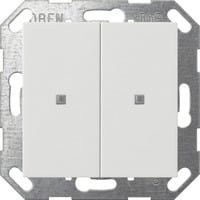 Gira One und KNX System 55 Taster mit zweifacher Wippe in Weiß aus glänzendem Kunststoff - Bild 1