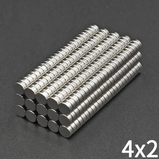 Runde Neodym-Magneten in Silber, Durchmesser: 4 mm, Höhe: 2 mm, superstarke permanente Magnetscheiben für Kühlschrank und Heimwerker-Projekte - Bild 1