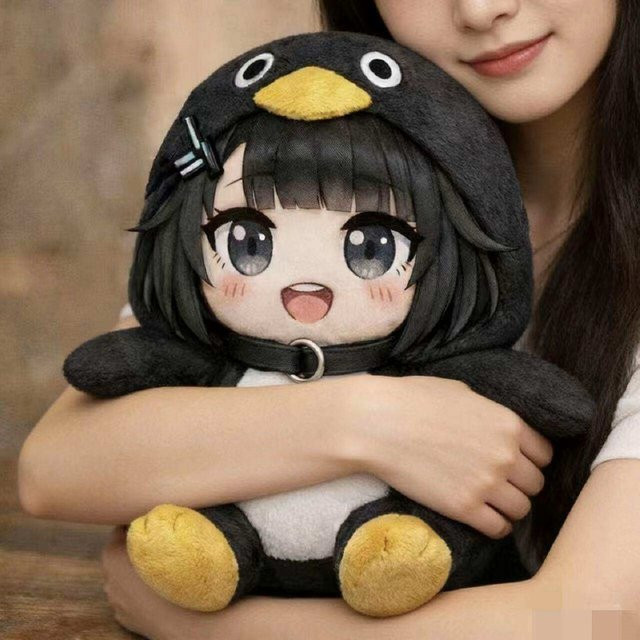 Bandai Kawaii Pinguin Plüschpuppe, Stofftier, 25/40cm - Bild 1