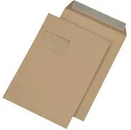 MAILmedia Versandtasche DIN C4 mit Fenster aus Kraftpapier, Beige, B: 32,4 cm x H: 22,9 cm - Bild 1