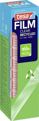 tesafilm CLEAR RECYCLED Klebefilm von Tesa in Transparent, 10 Rollen mit einer Länge von 10 m und einer Breite von 15 mm - Bild 1