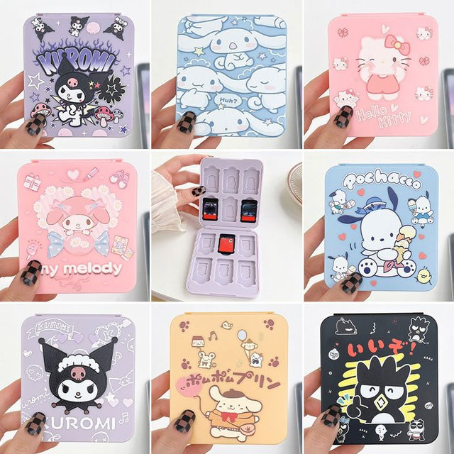 Sanrio Cartoon Anime Magnetische Spielkarten-Aufbewahrungsbox für Nintendo Switch OLED mit 12-in-1 TF SD-Karten Schutzhülle - Bild 1