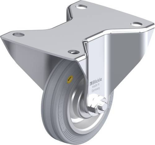 Blickle Bockrolle BK-RD 100R-3-VLI in Grau und Silber aus Stahl mit 100mm Rad-Durchmesser und 100kg Tragfähigkeit - Bild 1